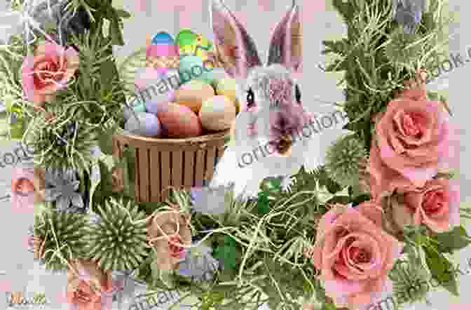 A Beautiful Easter Scene With Colorful Eggs, Flowers, And A Bunny. Easter Love: Haiku Elaine Equi