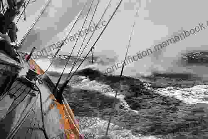 A Majestic Sailboat Navigating Through Stormy Seas, Its Sails Billowing In The Wind Rigged For Murder (Windjammer Mystery 1)