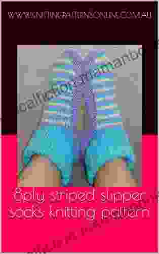 8ply Striped Slipper Socks Knitting Pattern Saffron